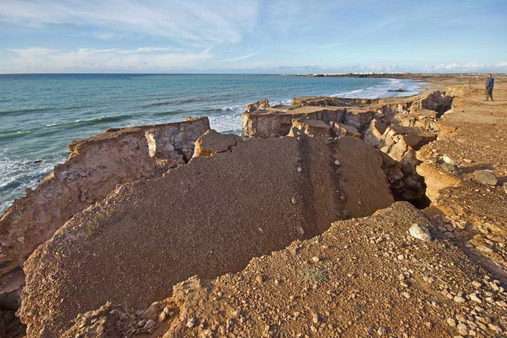 El Cotillo Piedra Playa Cliff Landslides Warning 3