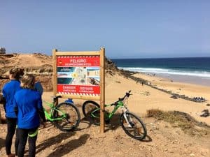 El Cotillo Piedra Playa Cliff Landslides Warning 1 Cliff Landslides