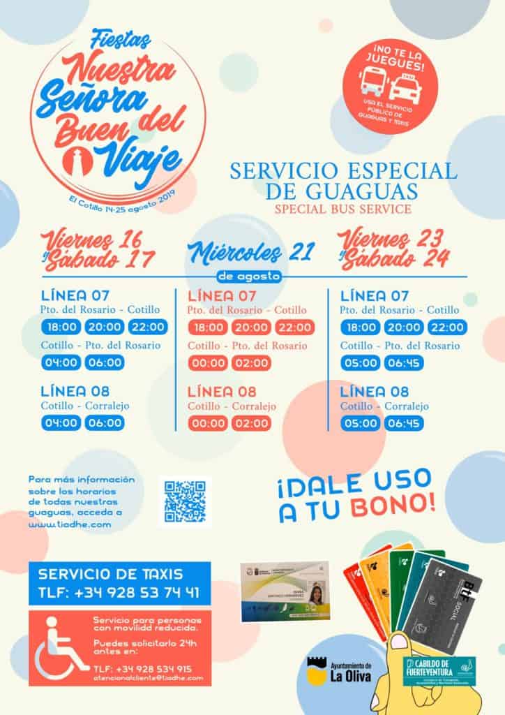 El Cotillo Fiesta extra bus timetable