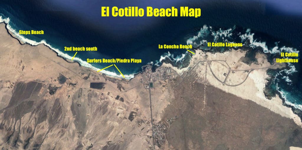 El Cotillo Beaches Map