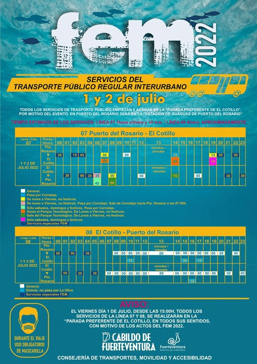 Extra Bus Timetable for the FEM Festival 1