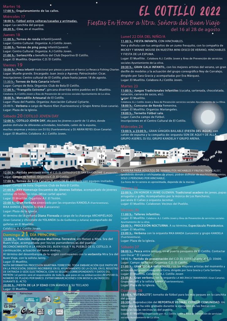El Cotillo Fiesta - 16th to 28th August 2022 2 El Cotillo Fiesta - 16th to 28th August 2022 1